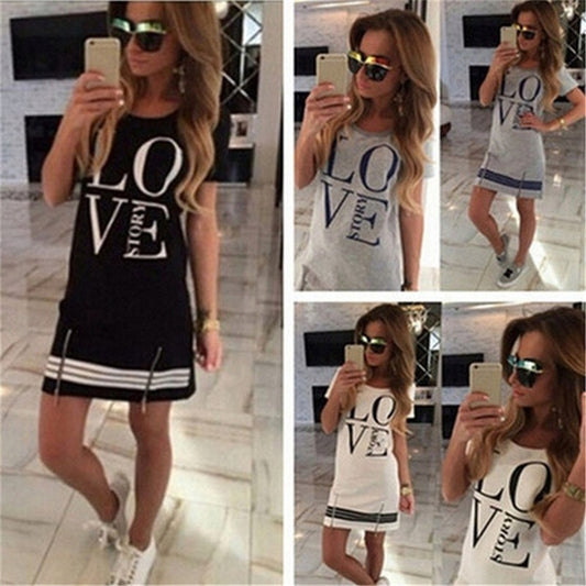 Women Short Sleeve Casual T-Shirt Dress